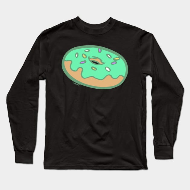 Mint Pastel Doughnut Long Sleeve T-Shirt by Jan Grackle